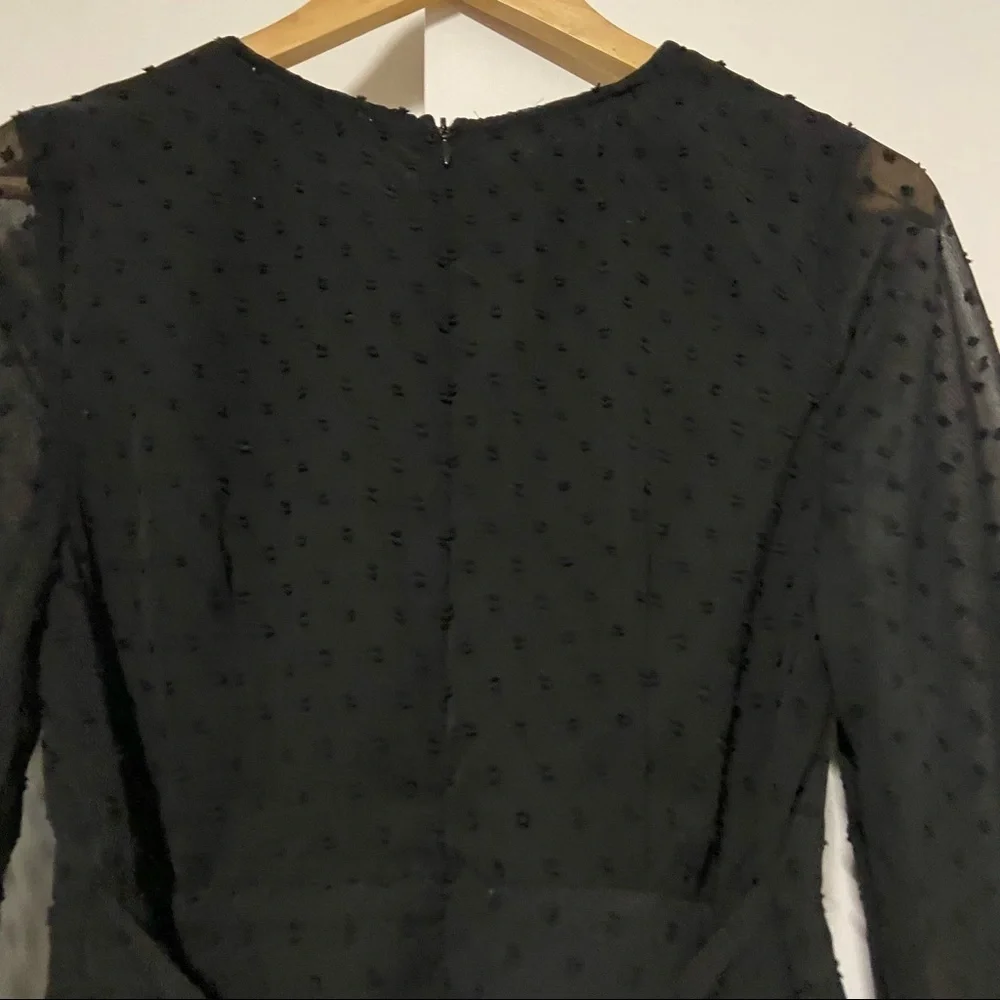 Entro Swiss dot black long sleeve Romper Size Small - Picture 8 of 10